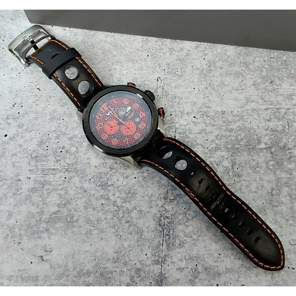 Weil &‎ Harburg Karkin Swiss Chronograph watch with racing style strap